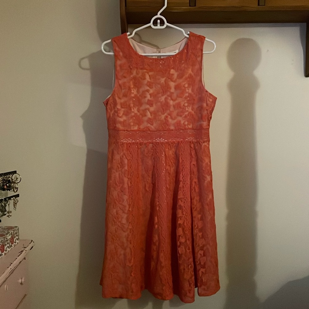 Sundance Coral Lace Dress Like New Size 8